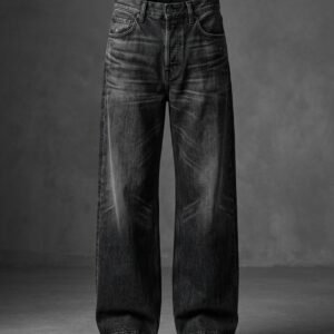 Void Black Wide-Leg Skater Denim